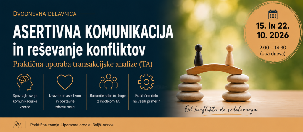 Asertivna komunikacija in reševanje konfliktov, transakcijska analiza - TA, zahtevni pogovori